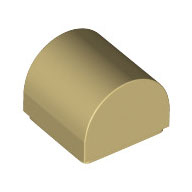 Lego kostka (kostička) 1x1x2/3 zakulacená nahoře, hladká, béžová (6286329)